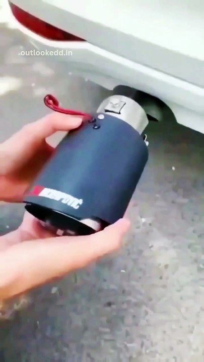 Stainless Steel Carbon Fiber Exhaust Tip with Blue LED Light 🇺🇸 | Turn Your Car into a Head-Turner