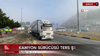 Burdur’da ters şeritten giden kamyon sürücüsü otomobile çarpıp kaçtı
