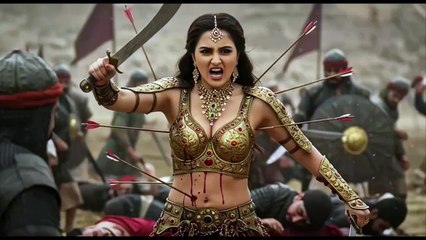 Amazon woman warrior kills an army of men despite being injured by arrows (Queen of the Crimson Sky).