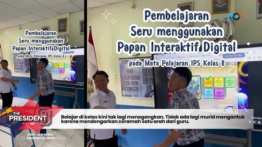 Potret Belajar Menyenangkan Siswa SMP Samarinda dengan Papan Interaktif dari Prabowo