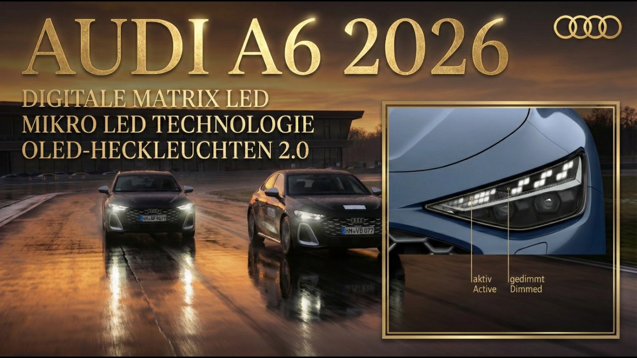 Audi A6 2026: Hightech-Scheinwerfer & OLED-Heckleuchten erklärt