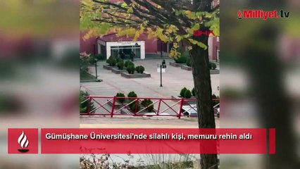 Gümüşhane Üniversitesi’nde hareketli dakikalar! Silahlı kişi, memuru rehin aldı