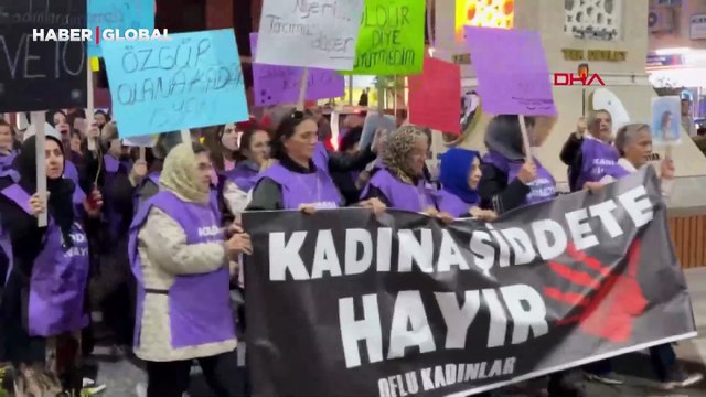 Trabzon’da kadınlardan şiddete karşı yürüyüş: Erkekler de destek verdi