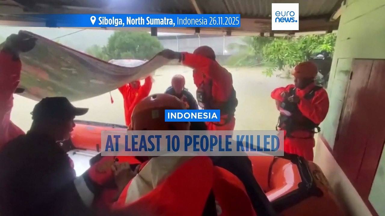At least 10 killed and six missing as flash floods, landslides hit Indonesian island of Sumatra