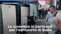 La Juventus in partenza per l'aeroporto di Bodo