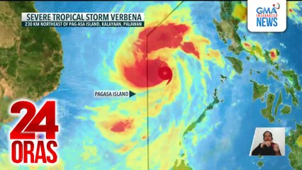 #BagyongVerbena, lumakas at isa nang severe tropical storm habang unti-unting lumalayo sa landmass | 24 Oras