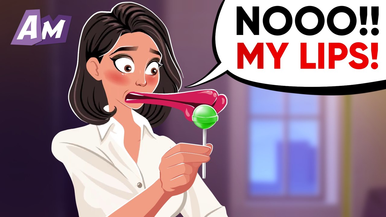 Girl lost her lips because of a lollipop
