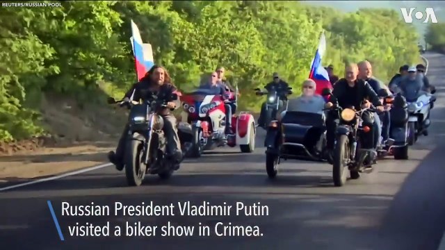 Russia's President Vladimir Putin Joins Bikers for a Ride in Crimea