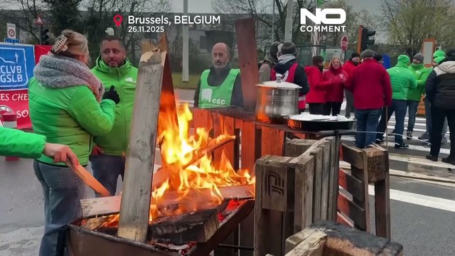 Bélgica: greves afetam transportes públicos e voos devido a novas medidas para 2026