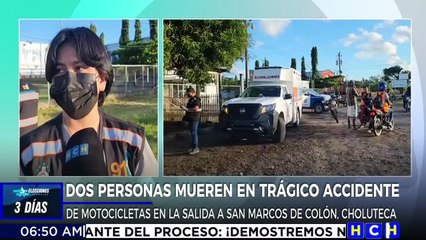 ¡Tragedia! Dos motociclistas perecen tras choque frontal en Choluteca