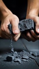 [ASMR]Crushing black chalk #asmr#short