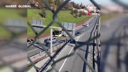 Yanlış yola giren İETT otobüsü trafiği tehlikeye attı! O anlar kamerada