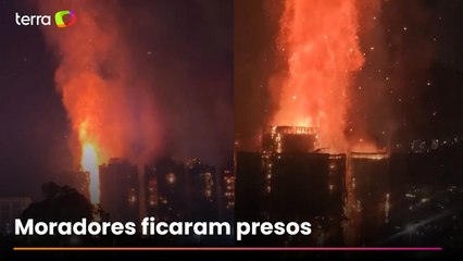 Vídeo mostra destruição durante incêndio que atingiu prédio em Hong Kong