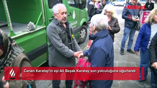 Ayakta durmakta güçlük çekti! Canan Karatay eşini son yolculuğuna uğurladı