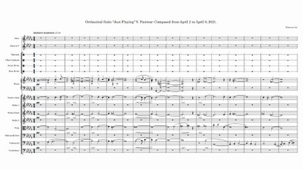 Orchestral Suite Just Playing V. Postwar Composed from April 2 to April 8, 2021. (Horizontal complete score)