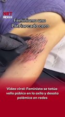 ⚠️ Una #feminista se volvió viral tras compartir un video donde se tatuó vello púbico en la axila como acto de protesta. El clip generó críticas, burlas y también mensajes de apoyo.