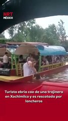 🚤 Una turista tuvo que ser rescatada luego de caer al canal mientras paseaba en trajinera. Según testigos, estaba en estado de ebriedad y perdió el equilibrio.