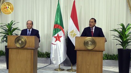 كلمة رئيس الوزراء خلال المؤتمر الصحفي المشترك مع نظيره الجزائري