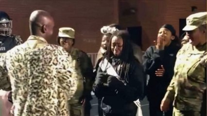 Soldier Dad Surprises Daughter From Inside School Mascot Costume