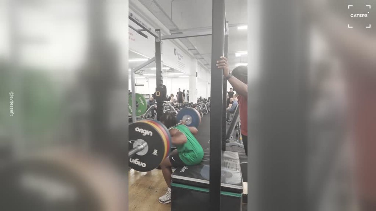 Painful Gym Fail as Lifter Attempts Box Squat and Bar Flips Over His Head