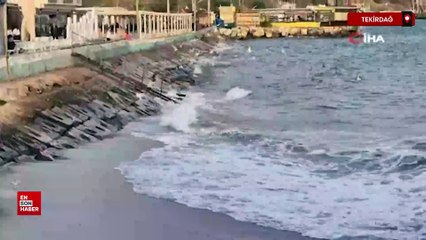 Tekirdağ’da lodos fırtınası balıkçıları denize çıkartmadı