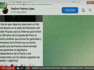 Vpdte. Sec. Padrino: Plasmamos un hito bicentenario para honrar 200 años de la Espada del Perú