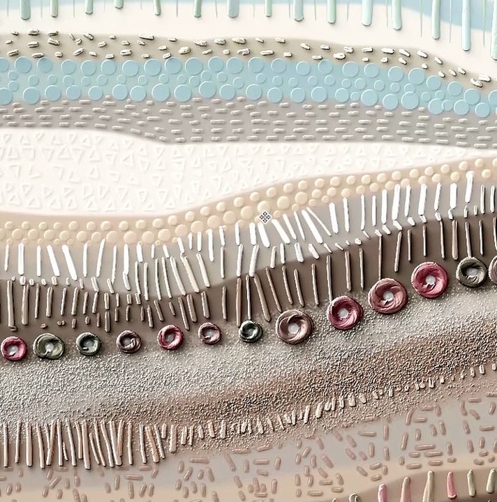 Abstract digital painting featuring organic patterns and textures in calming earth tones, creating a tranquil decorative art piece