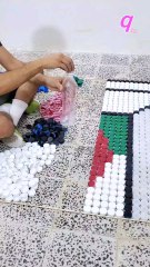 The Secret Behind Algeria’s Flag 🇩🇿✨ A 3D path to Algeria’s flag made with 1,872 bottle caps A small gift to our Algerian viewers ❤️#3d #3dart #Algeria #qamhani