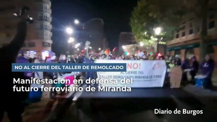 Manifestación en defensa del futuro ferroviario de Miranda