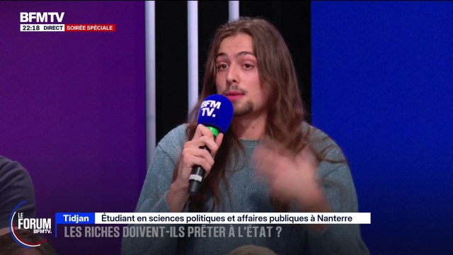 FORUM BFM - Taxe sur les hauts patrimoines: Depuis 30 ans, on fait des politiques qui sont censées créer de l'emploi et de la richesse, mais la seule chose qui augmente, ce sont les dividendes , développe Tidjan, étudiant