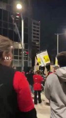 Hundreds of airline catering workers shut down LAX entrance