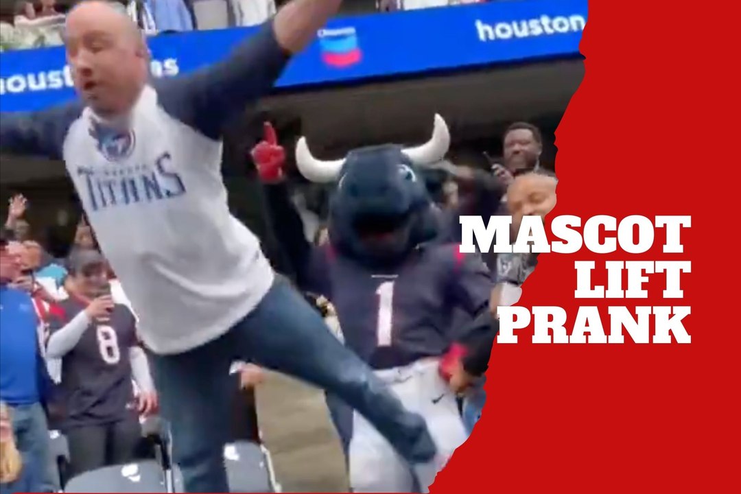 Texans mascot TORO shocks stadium after lifting a Titans fan straight out of his seat