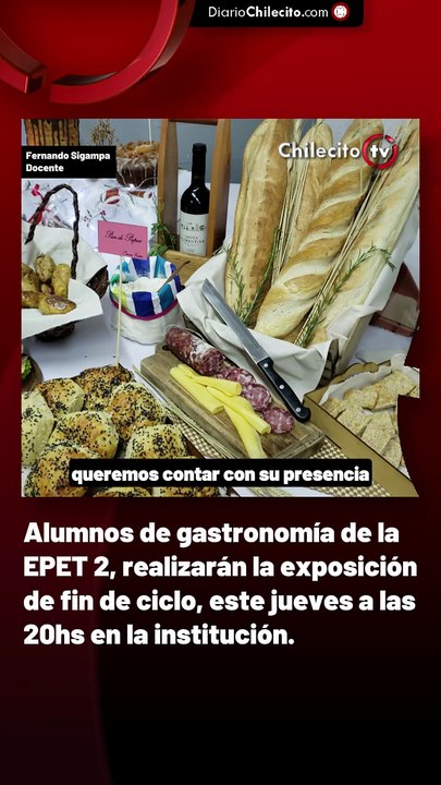 Alumnos de gastronomía de la EPET 2, realizarán la exposición de fin de ciclo, este jueves a las 20hs en la institución.