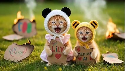 Mama Cat, Tiger-Hat Ginger Kitten & Ginger Sister Build a New Home for Their Life-Saving Hero