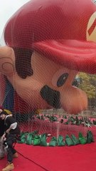 Macy's Thanksgiving Day Parade preparation and balloon inflation get underway on the Upper West Side