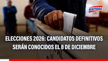 Elecciones Generales 2026: Candidatos definitivos serán conocidos el 8 de diciembre, afirma JNE