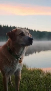 The dog is loyal to its owner and helps him in difficult times ❤️🐶. #dog #ai #loyal