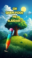 Olá, amigos! Eu sou o Lapisinho Mágico! Vamos aprender cores juntos?”❤️💙💛