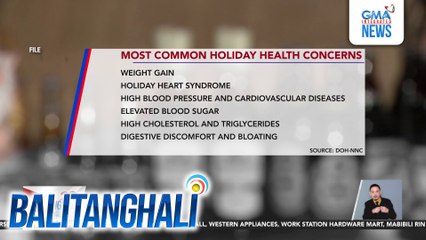 Publiko, pinag-iingat ng DOH kontra-hypertension at iba pang common health concerns tuwing holiday season | Balitanghali
