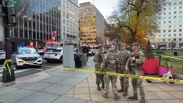 MULTIPLE National Guard soldiers have been SHOT near the White House At least three casualties being reported The shooter is reportedly still on the loose Law enforcement racing from all throughout the city