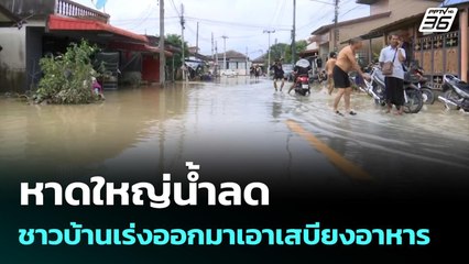 หาดใหญ่น้ำลด ชาวบ้านเร่งออกมาเอาเสบียงอาหาร | เที่ยงทันข่าว | 27 พ.ย. 68