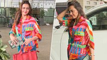 Tejasswi Prakash Gets Spotted At The Mumbai Airport In Her Majestic Multicoloured Look! Tejaaa Jiii!