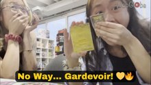 Excited Pokémon fan discovers a Golden Gardevoir card hidden among her booster pack