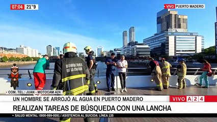Un hombre se arrojó al río desde el Puente de la Mujer en Puerto Madero