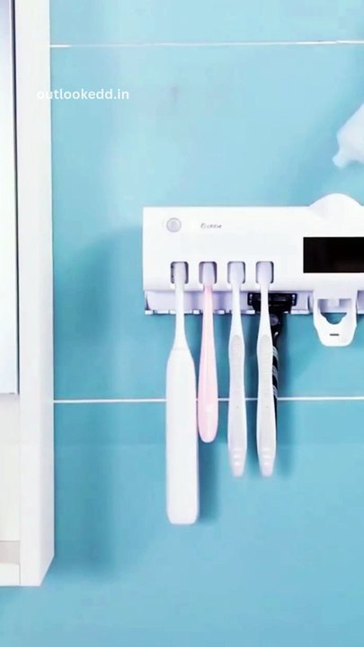 UV Light Sterilizer Toothbrush Holder & Toothpaste Dispenser 🇺🇸✨ Keep Your Bathroom Fresh & Germ-Free!
