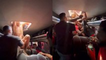 Insólito: los aficionados del Flamengo se cuelan en el autobús