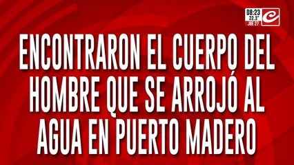Encontraron muerto al hombre que se había arrojado al río en Puerto Madero