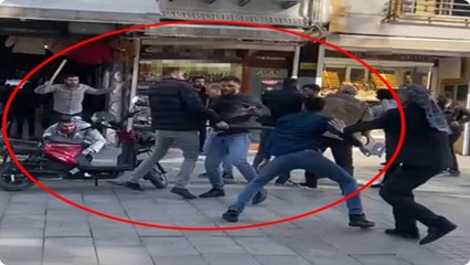 Esnafın yumruklu ve sopalı kavgası kamerada