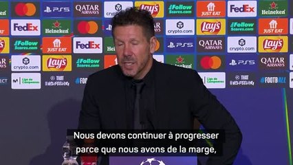 Atlético - Simeone : "Continuer à progresser parce que nous avons de la marge"