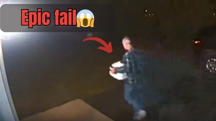 Woman takes a dramatic fall while exiting after Thanksgiving dinner